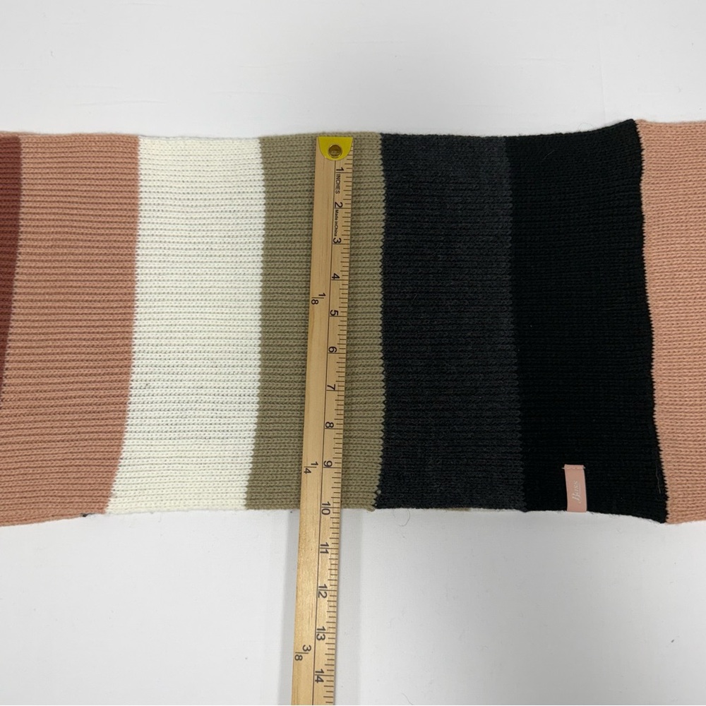 Earthy Colorblock Bass Knit Ribbed Infinity Loop Scarf One Size - Picture 4 of 8